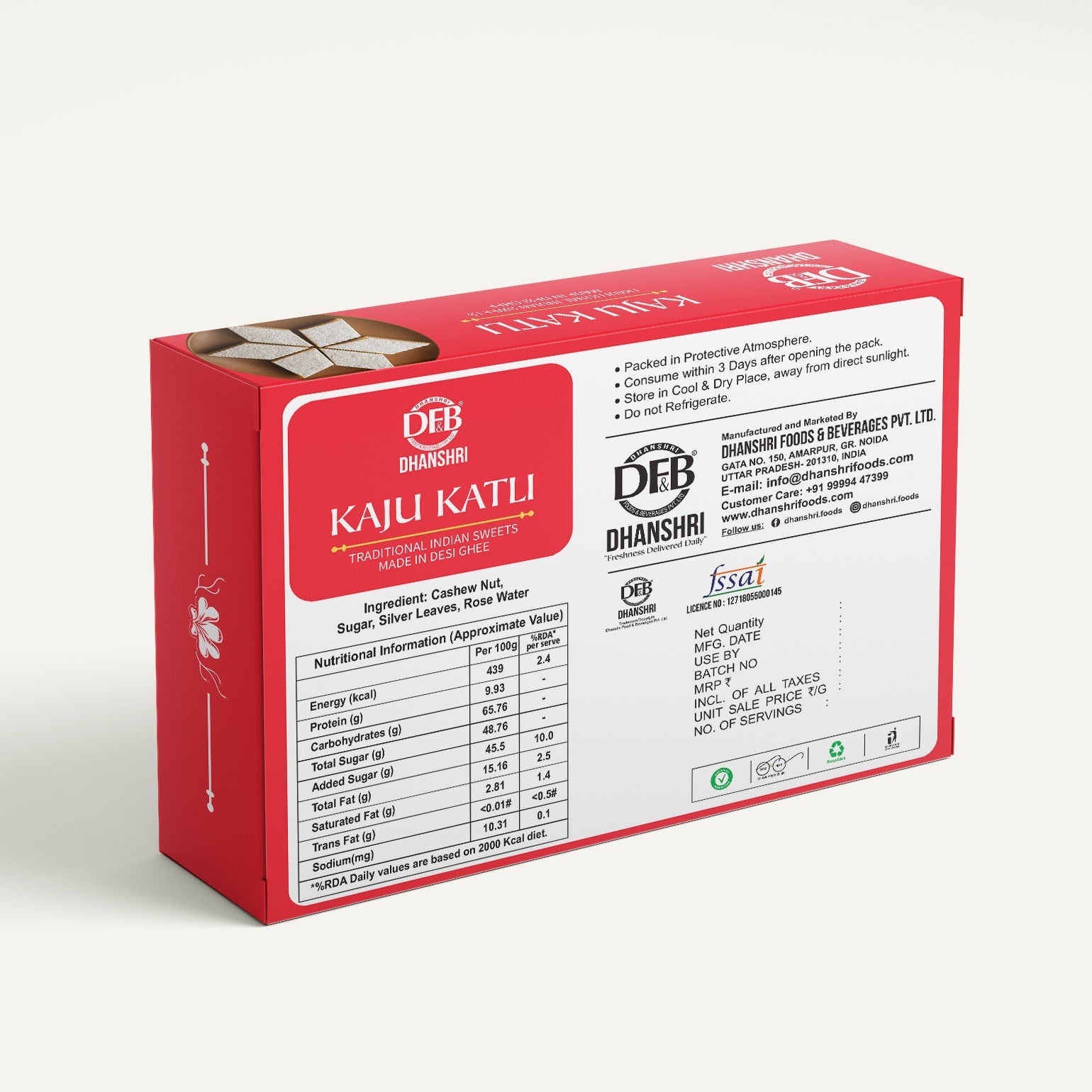 KAJU KATLI Dhanshri Foods